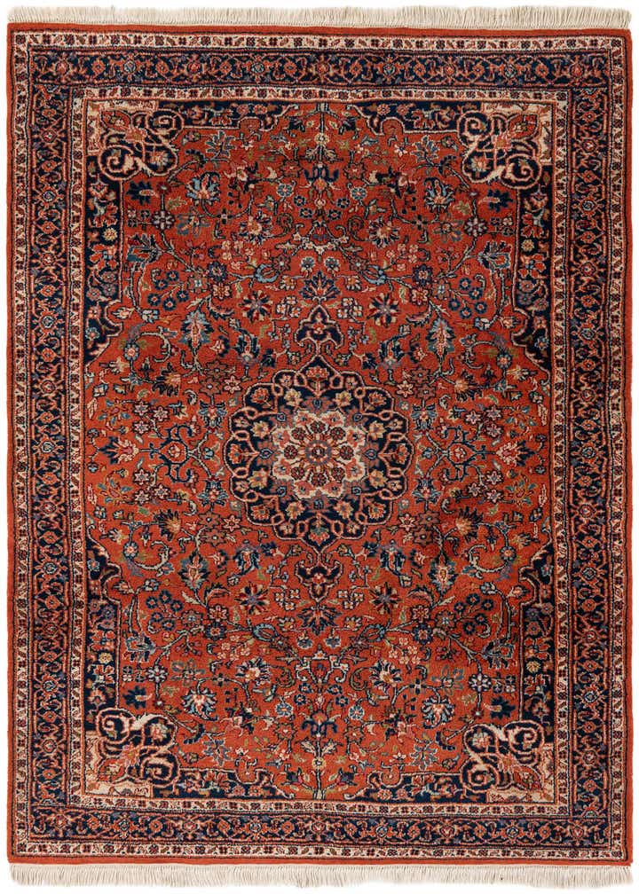 4' 3 x 6' Hand Knotted Kashan Wool Rug