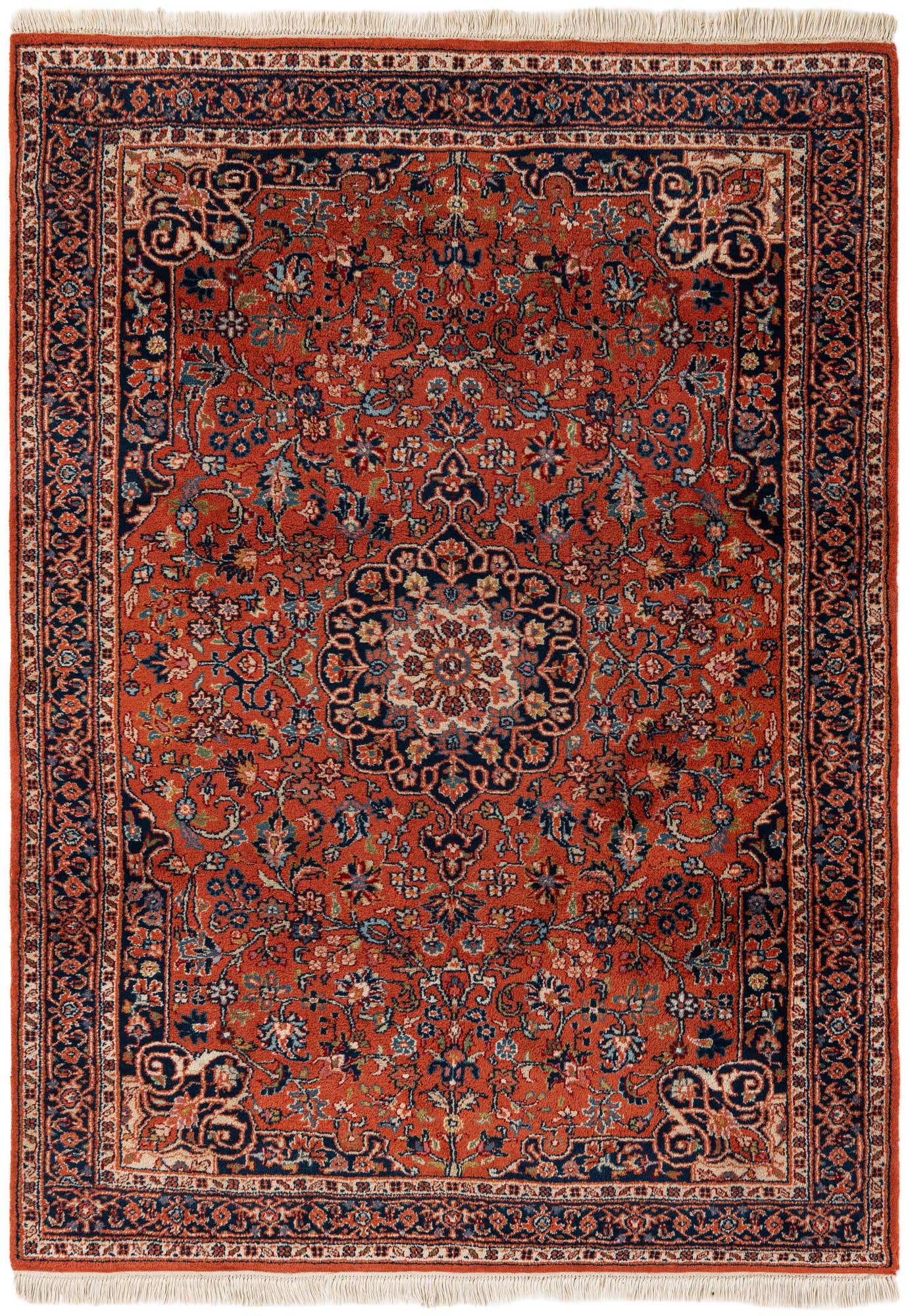 4' 3 x 6' Hand Knotted Kashan Wool Rug