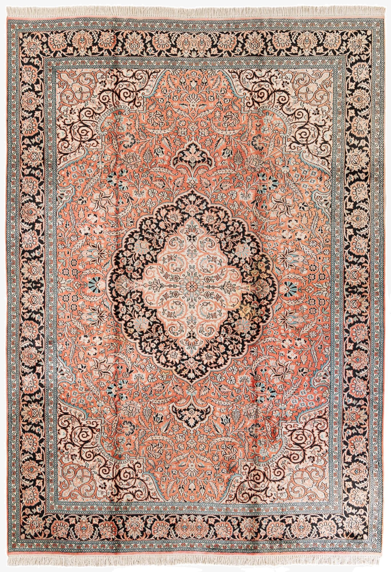 6' 11 x 9' 10  Hand Knotted Kashmir Oriental Rug