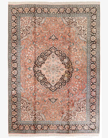 6' 11 x 9' 10 Hand Knotted Kashmir Oriental Rug