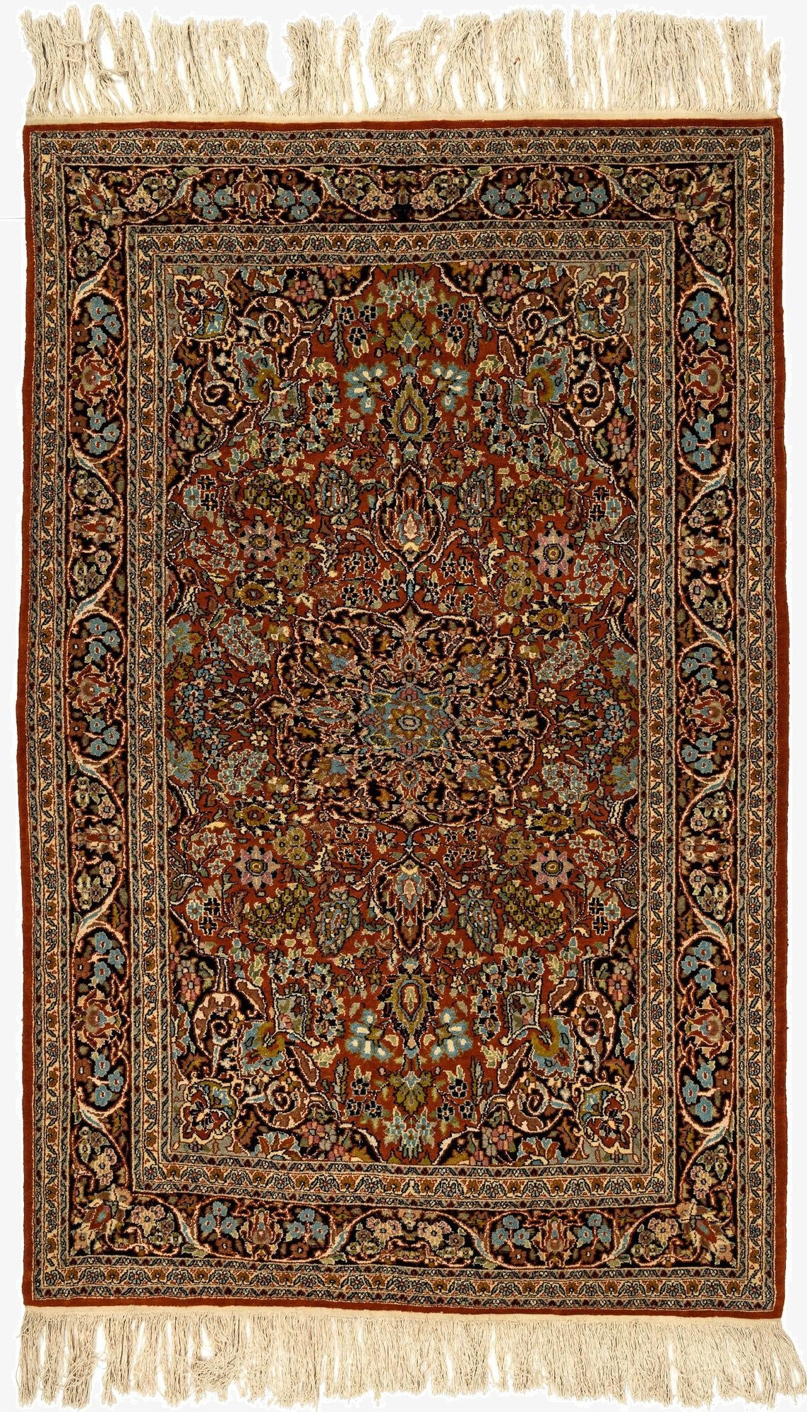 3' 10 x 6'  Hand Knotted Kashmir Oriental Rug
