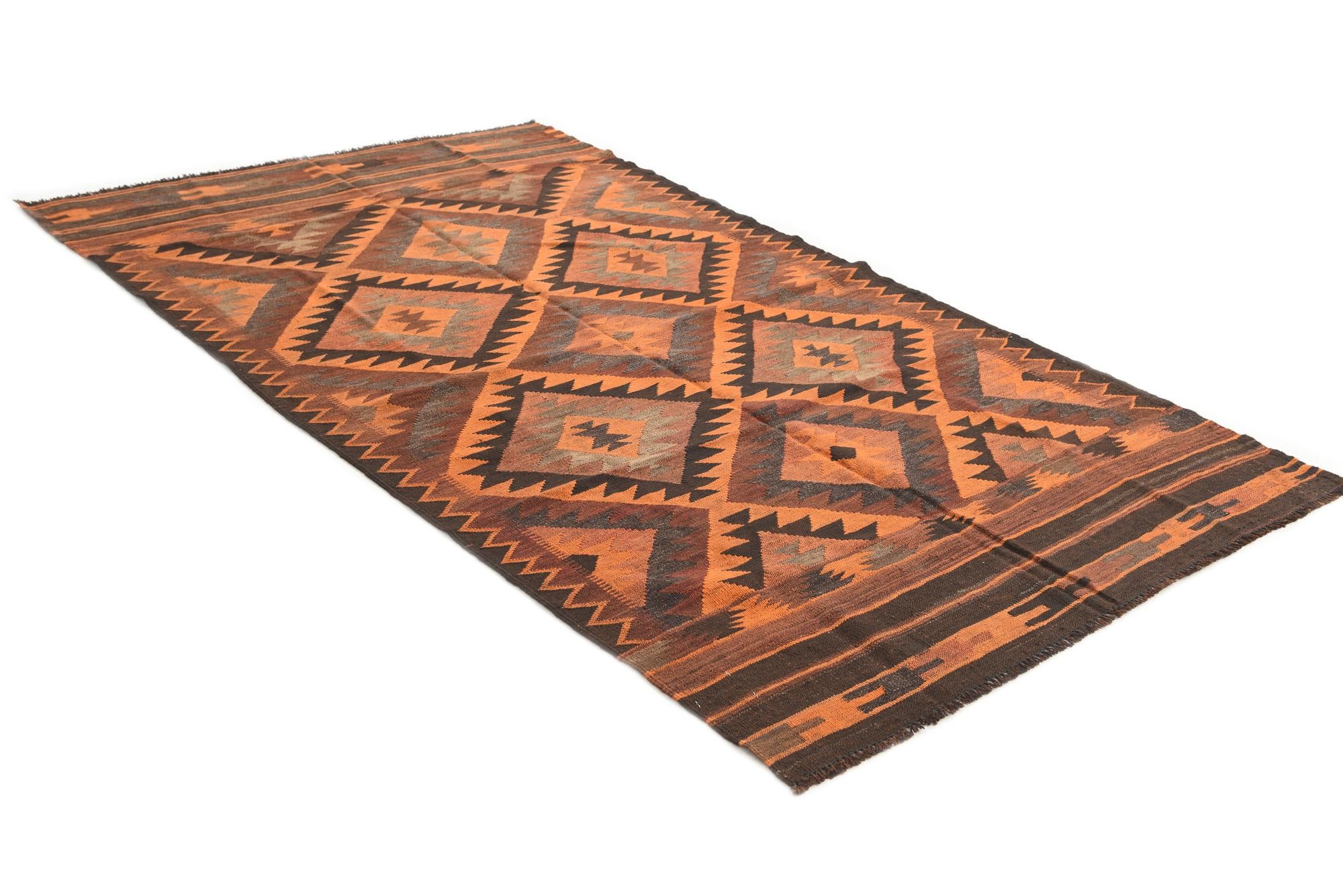 4' 7 x 8' 1 Hand Woven Kilim Afghan Wool Rug