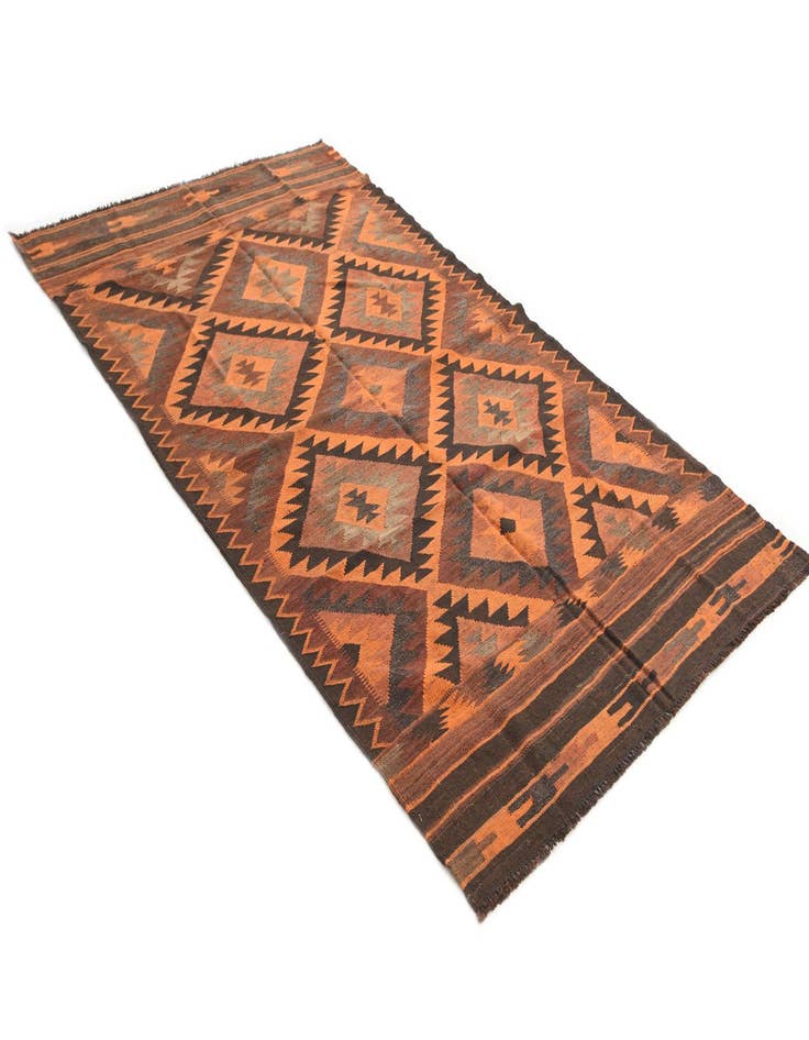 Detail image of 4' 7 x 8' 1  Hand Woven Kilim Afghan Wool Rug