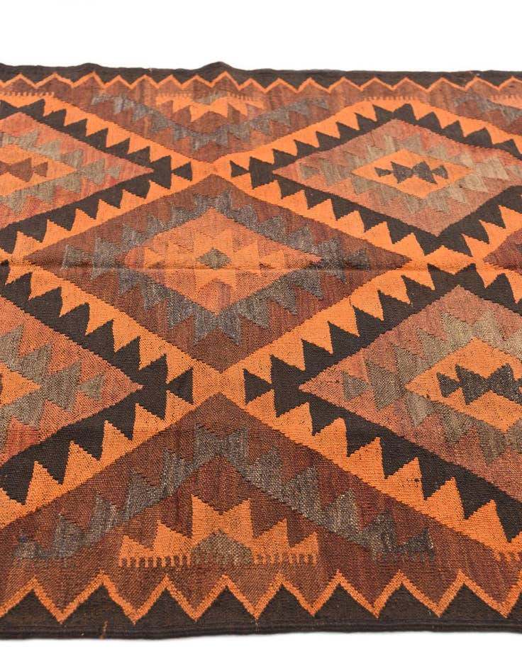 Detail image of 4' 7 x 8' 1  Hand Woven Kilim Afghan Wool Rug