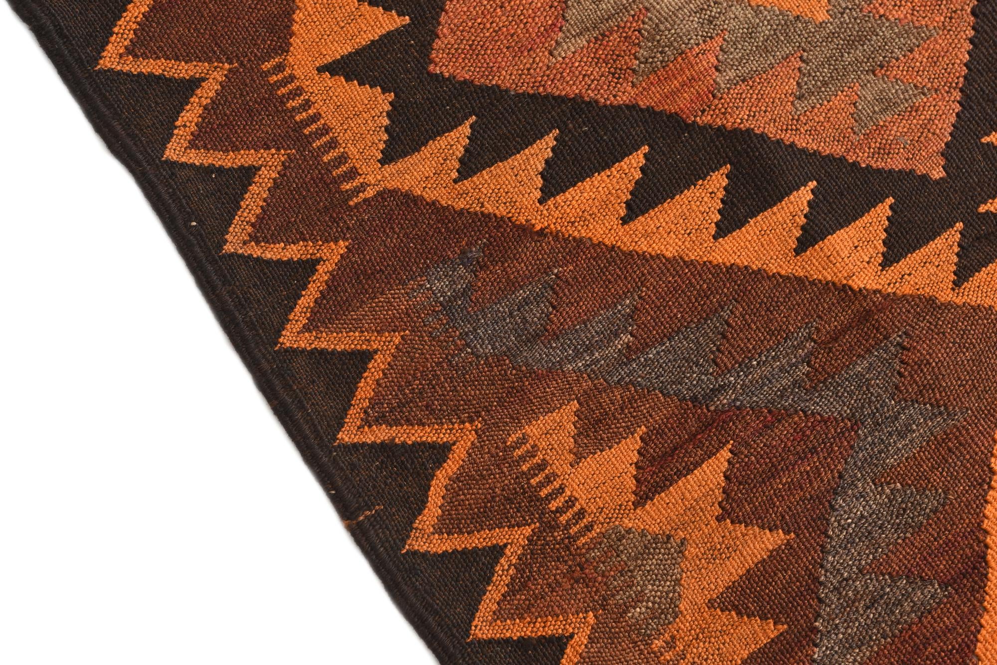 4' 7 x 8' 1 Hand Woven Kilim Afghan Wool Rug