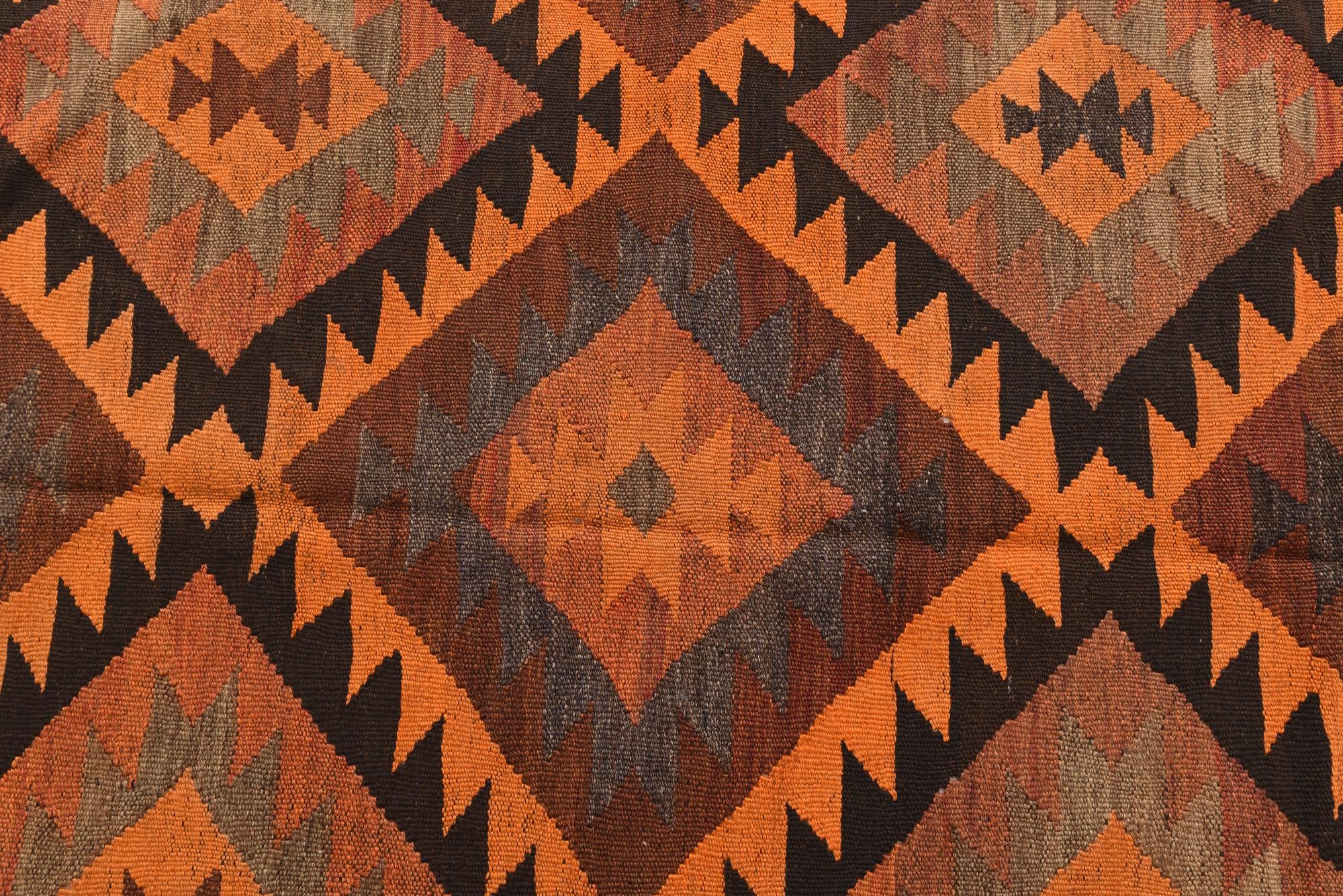 4' 7 x 8' 1 Hand Woven Kilim Afghan Wool Rug