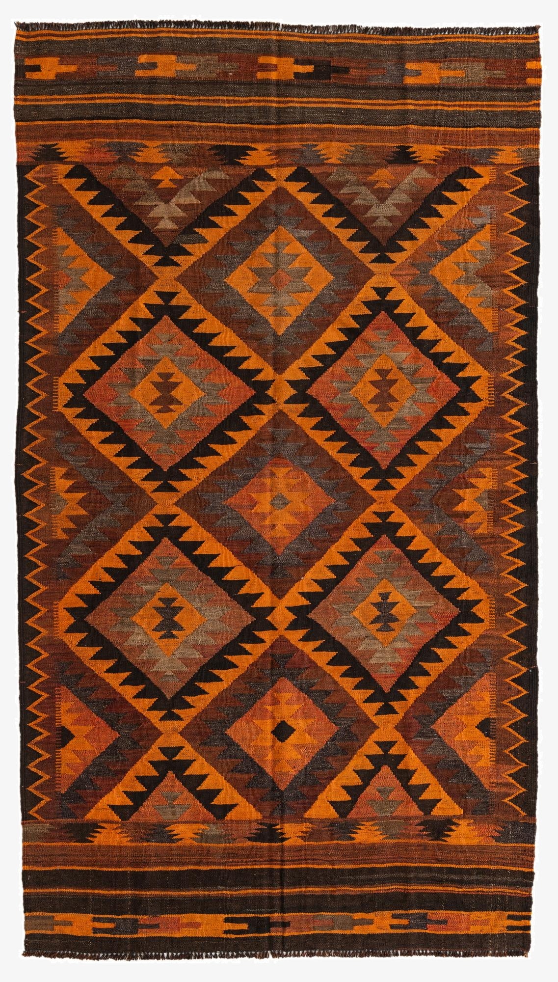 Primary image 4' 7 x 8' 1  Hand Woven Kilim Afghan Wool Rug