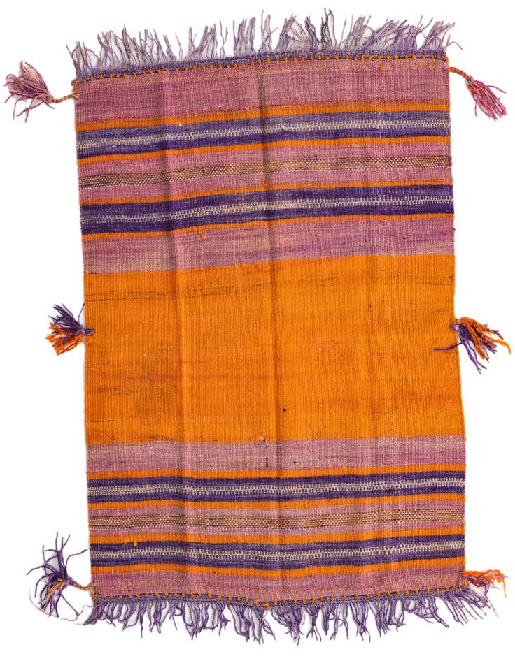 Detail image of 3' 4 x 4' 4 Hand Woven Kilim Fars Wool Rug
