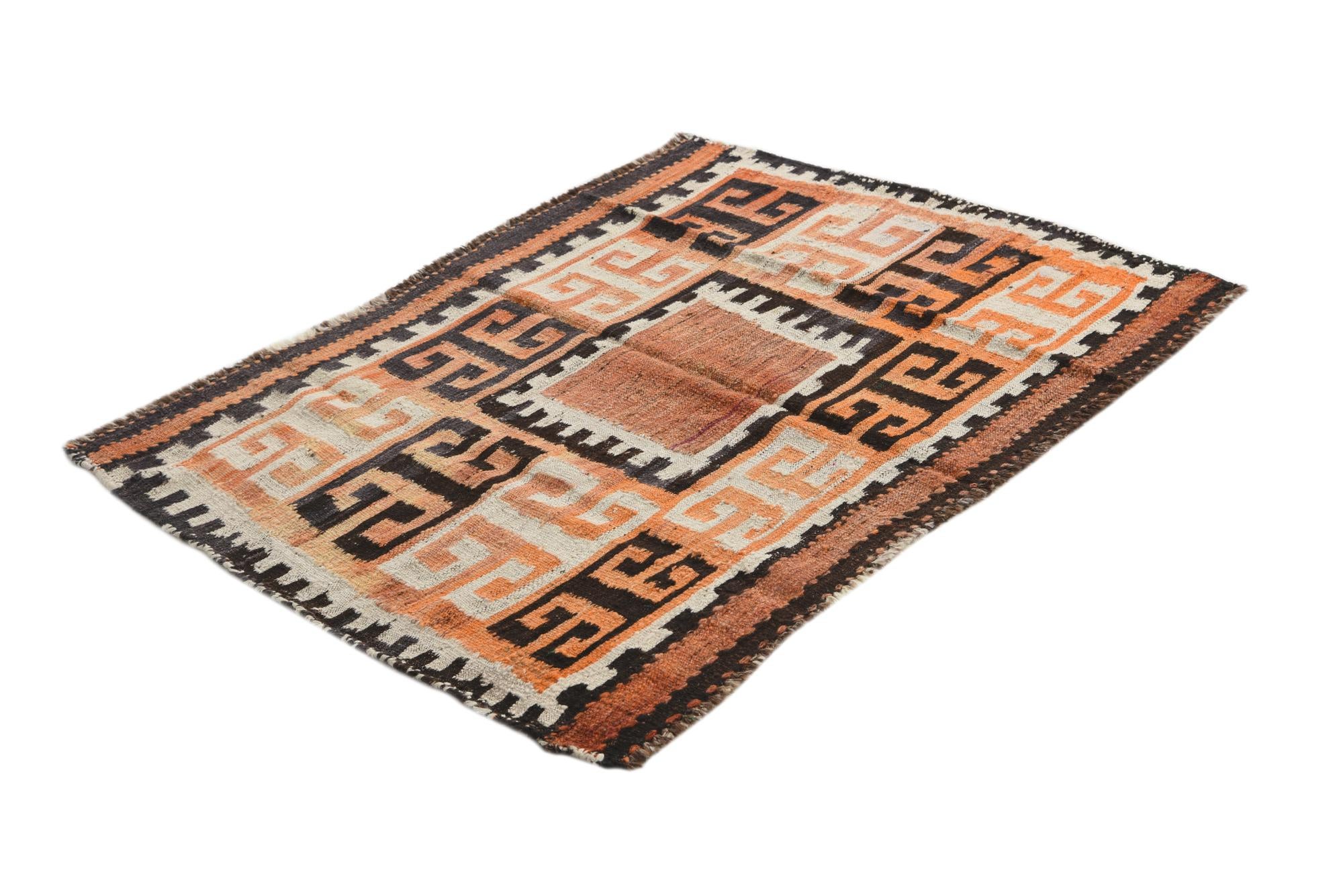 3' 1 x 4' 5 Hand Woven Kilim Fars Wool Rug