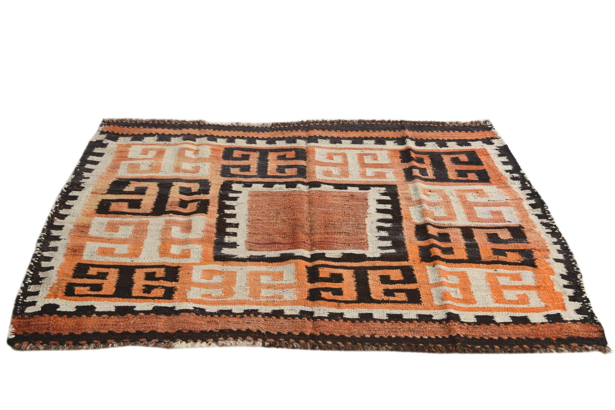 3' 1 x 4' 5 Hand Woven Kilim Fars Wool Rug