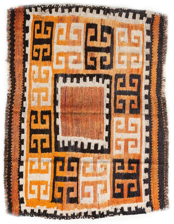 Detail image of 3' 1 x 4' 5 Hand Woven Kilim Fars Wool Rug
