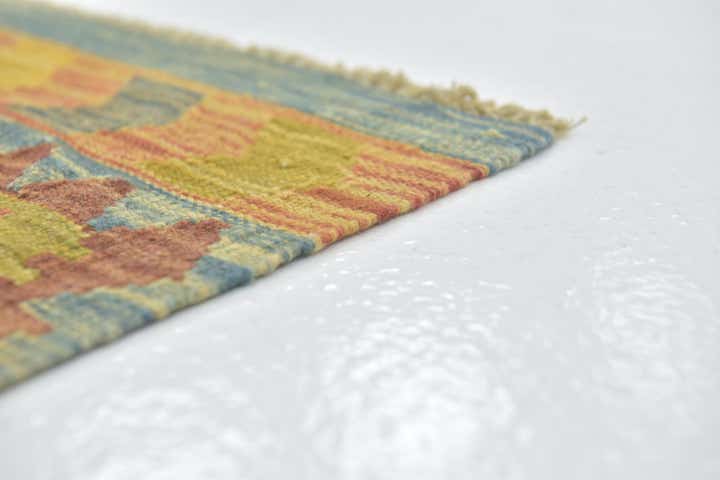 3' 5 x 4' 9 Hand Woven Kilim Maymana Wool Rug