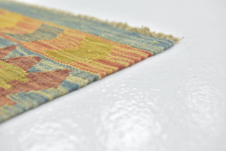 Detail image of 3' 5 x 4' 9 Hand Woven Kilim Maymana Wool Rug