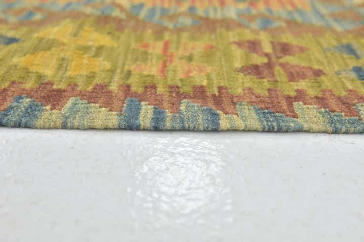 3' 5 x 4' 9 Hand Woven Kilim Maymana Wool Rug