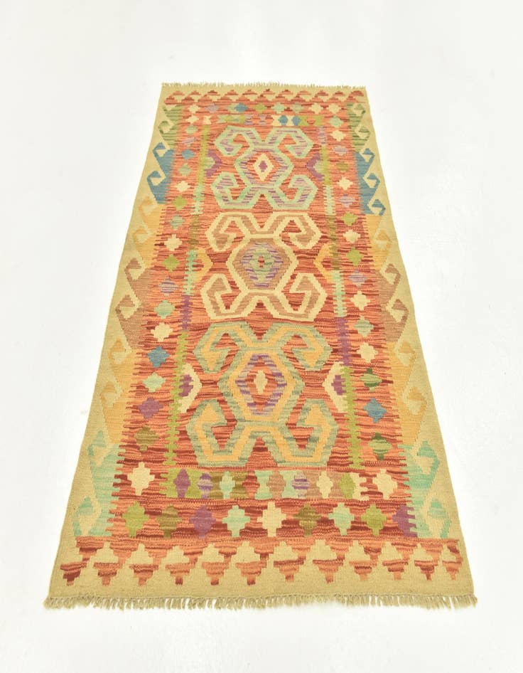 Detail image of 3' 3 x 4' 10  Hand Woven Kilim Maymana Wool Rug