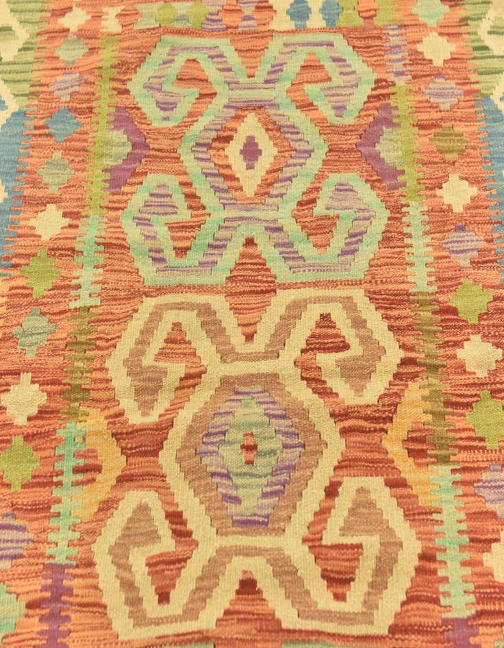 Detail image of 3' 3 x 4' 10  Hand Woven Kilim Maymana Wool Rug