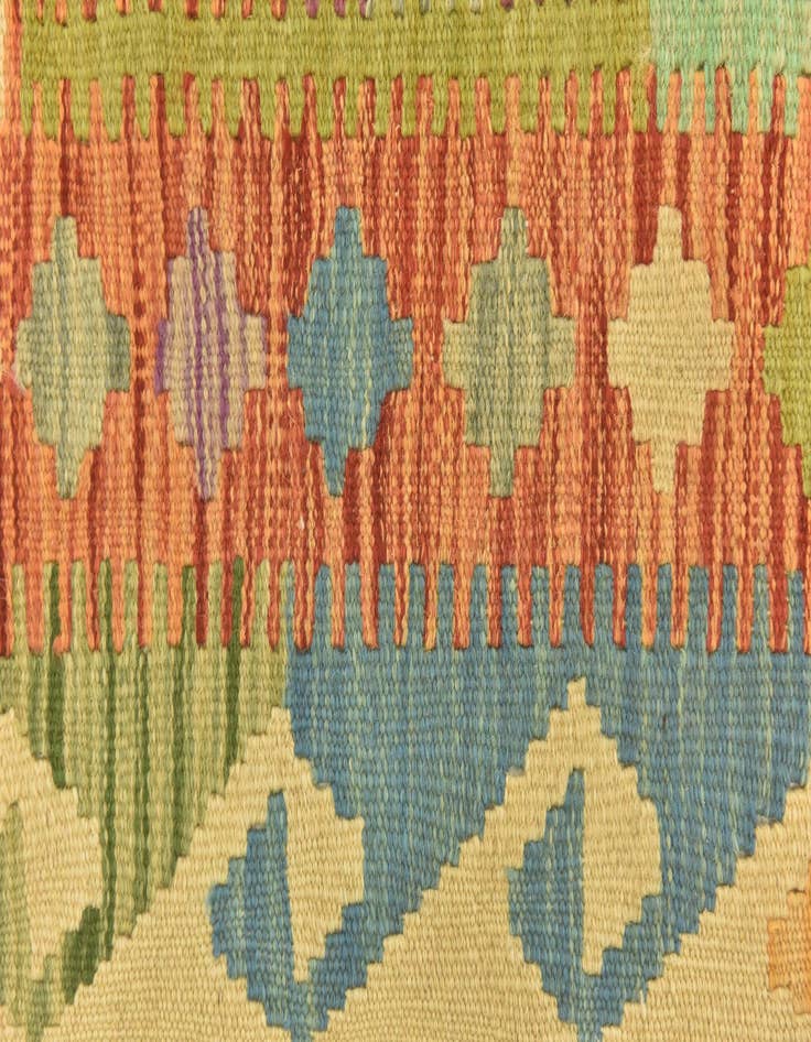 Detail image of 3' 3 x 4' 10  Hand Woven Kilim Maymana Wool Rug
