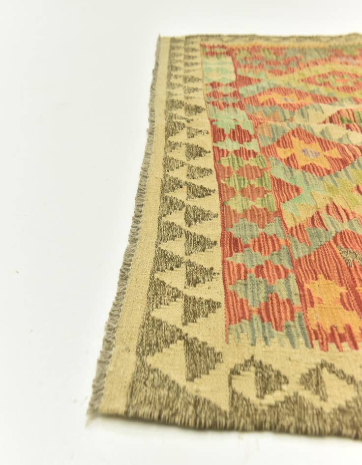 Detail image of 4' 6 x 6' 6  Hand Woven Kilim Maymana Wool Rug