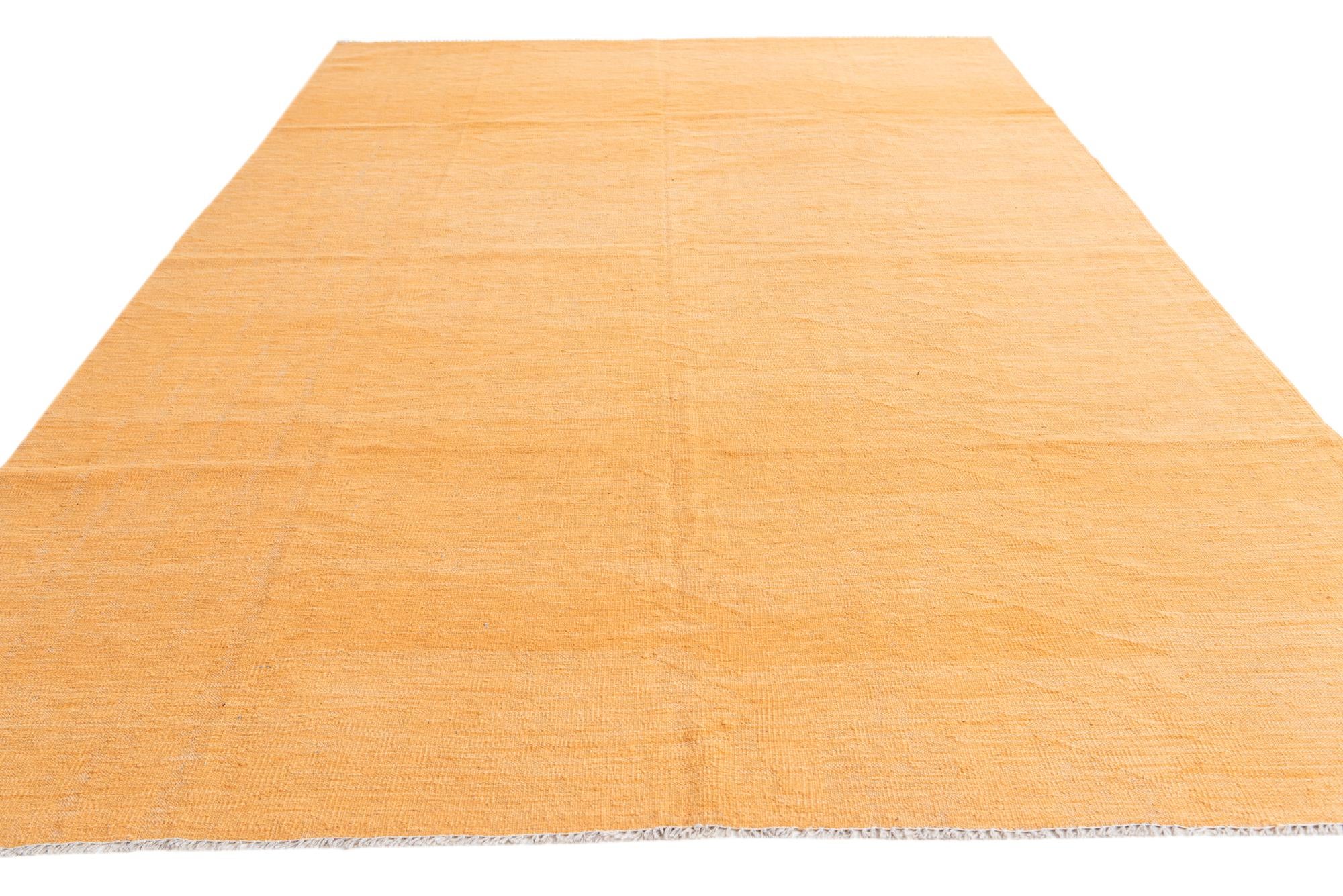6' 7 x 9' 9 Hand Woven Kilim Modern Wool Rug