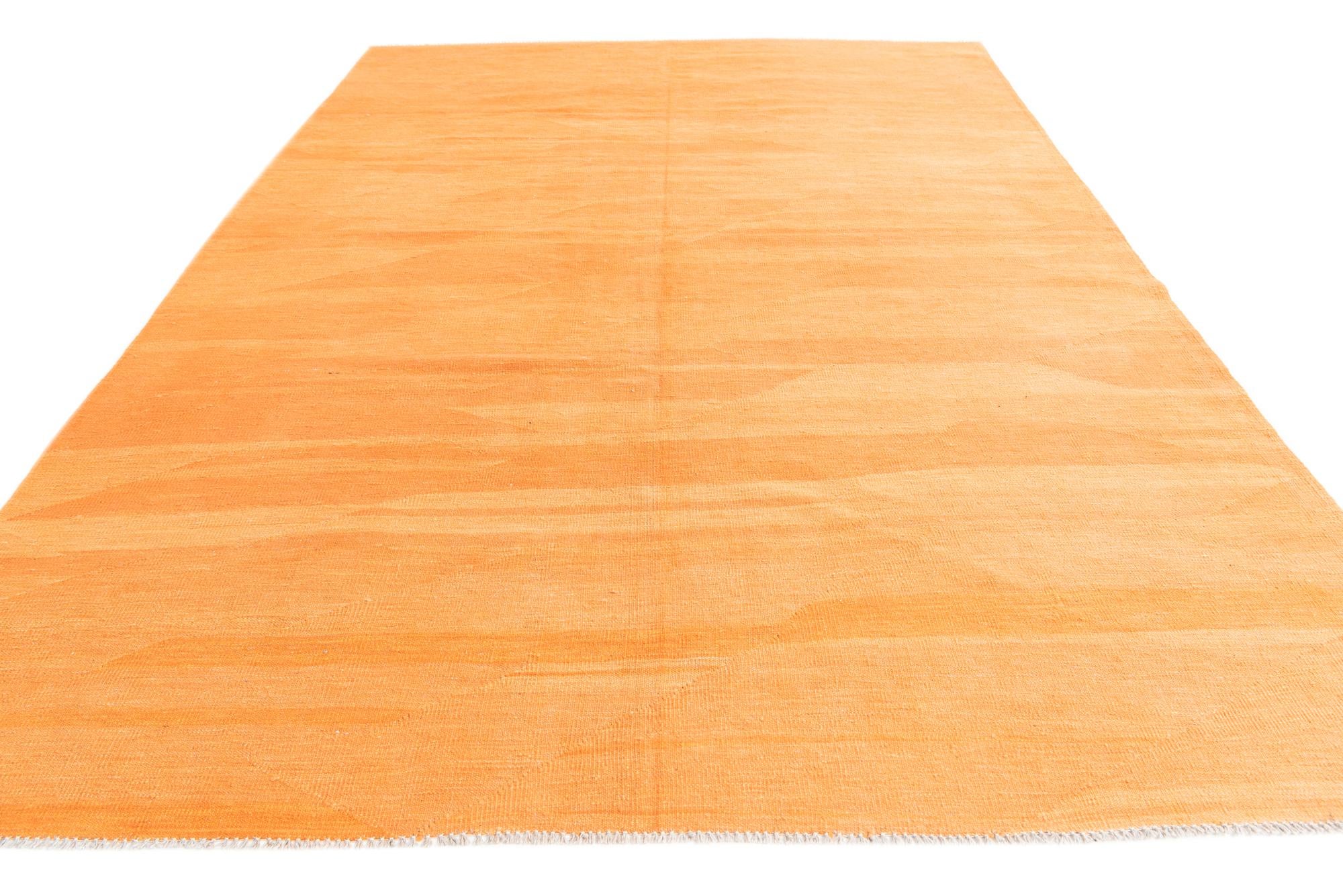 6' 7 x 9' 9 Hand Woven Kilim Modern Wool Rug