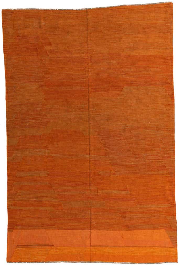6' 6 x 9' 8 Hand Woven Kilim Modern Wool Rug