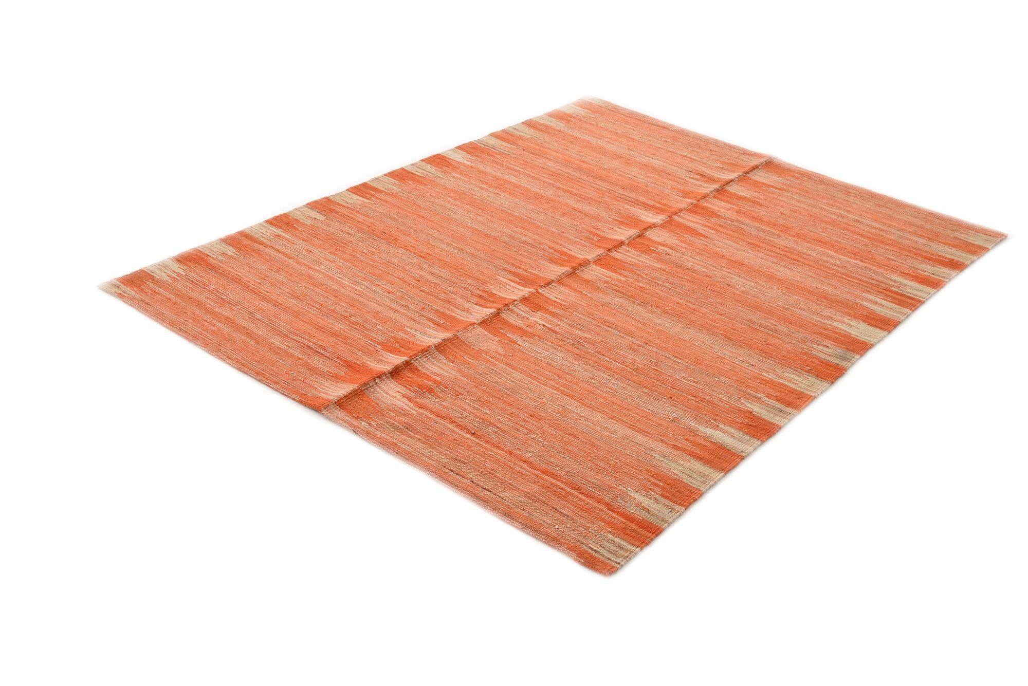 4' 3 x 5' 9 Hand Woven Kilim Modern Wool Rug