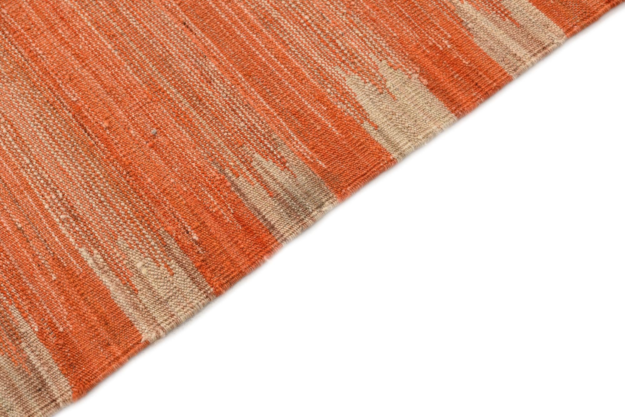 4' 3 x 5' 9 Hand Woven Kilim Modern Wool Rug