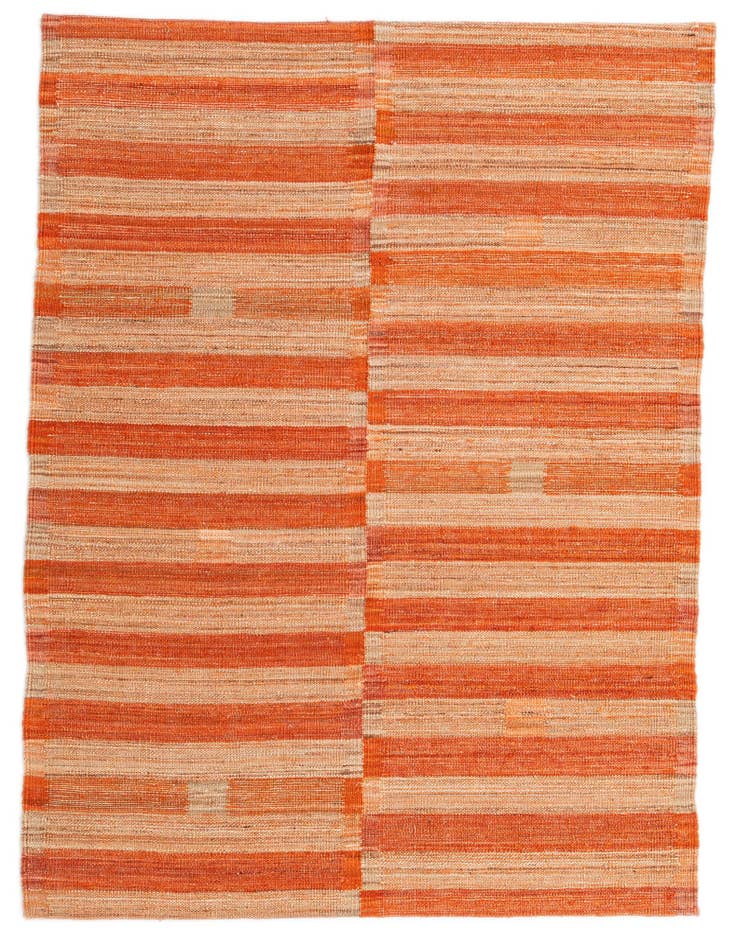Detail image of 4' 5 x 5' 10 Hand Woven Kilim Modern Wool Rug