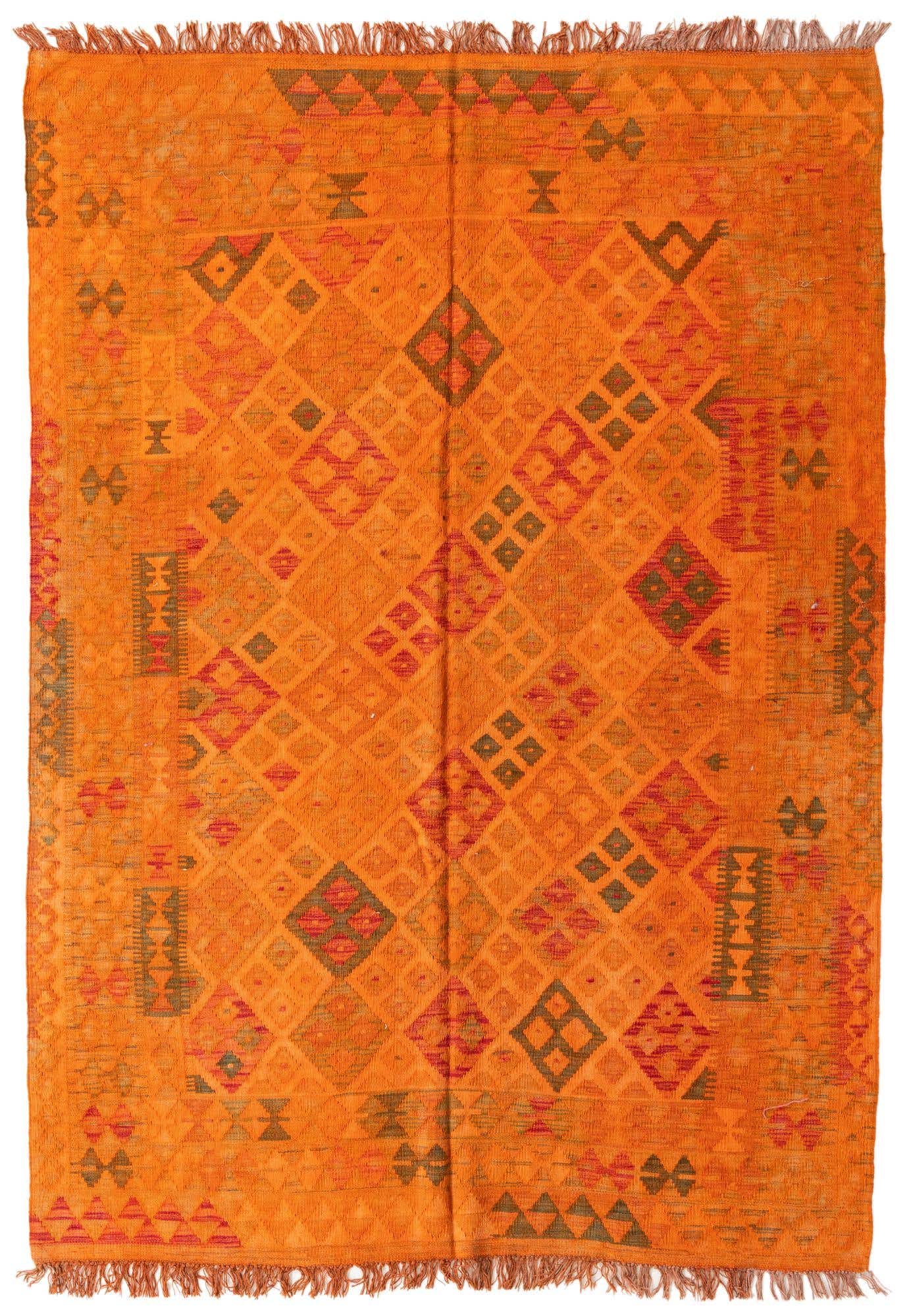 5' 9 x 8' 3 Hand Woven Kilim Modern Wool Rug