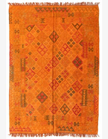 5' 9 x 8' 3 Hand Woven Kilim Modern Wool Rug