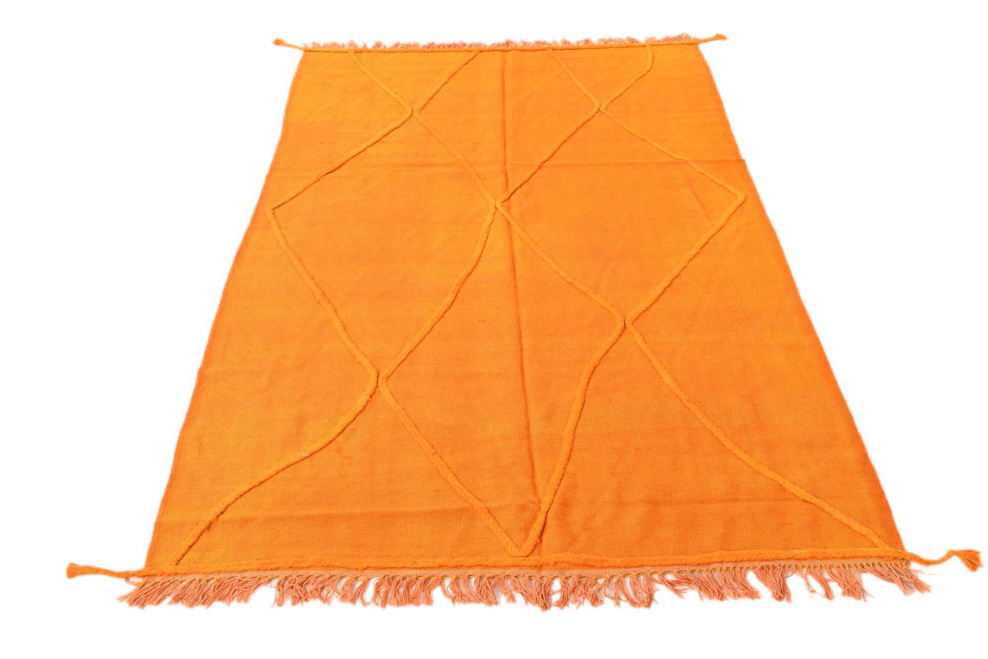 4' 8 x 6' 9 Hand Woven Kilim Modern Wool Rug