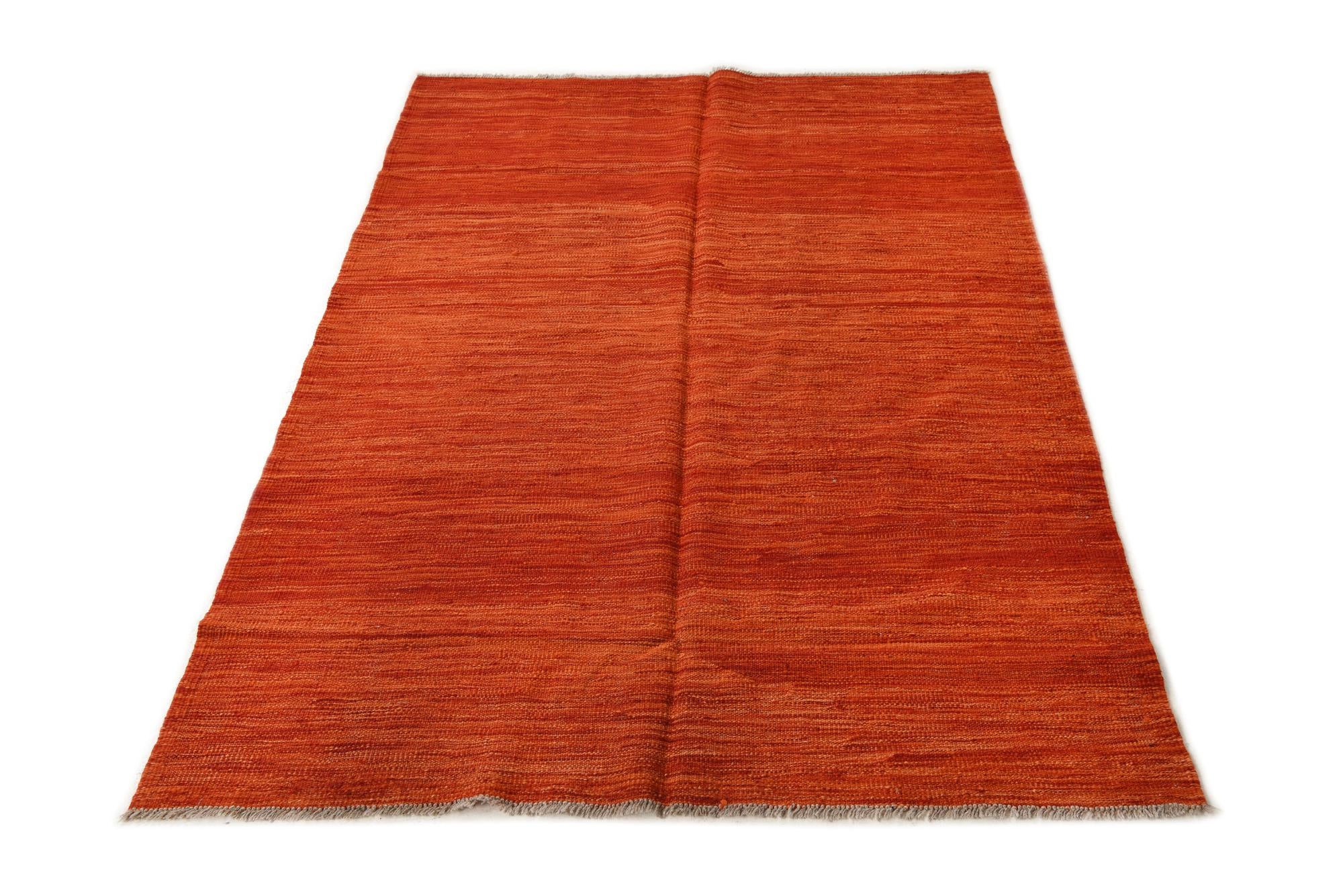 4' 1 x 6' Hand Woven Kilim Modern Wool Rug