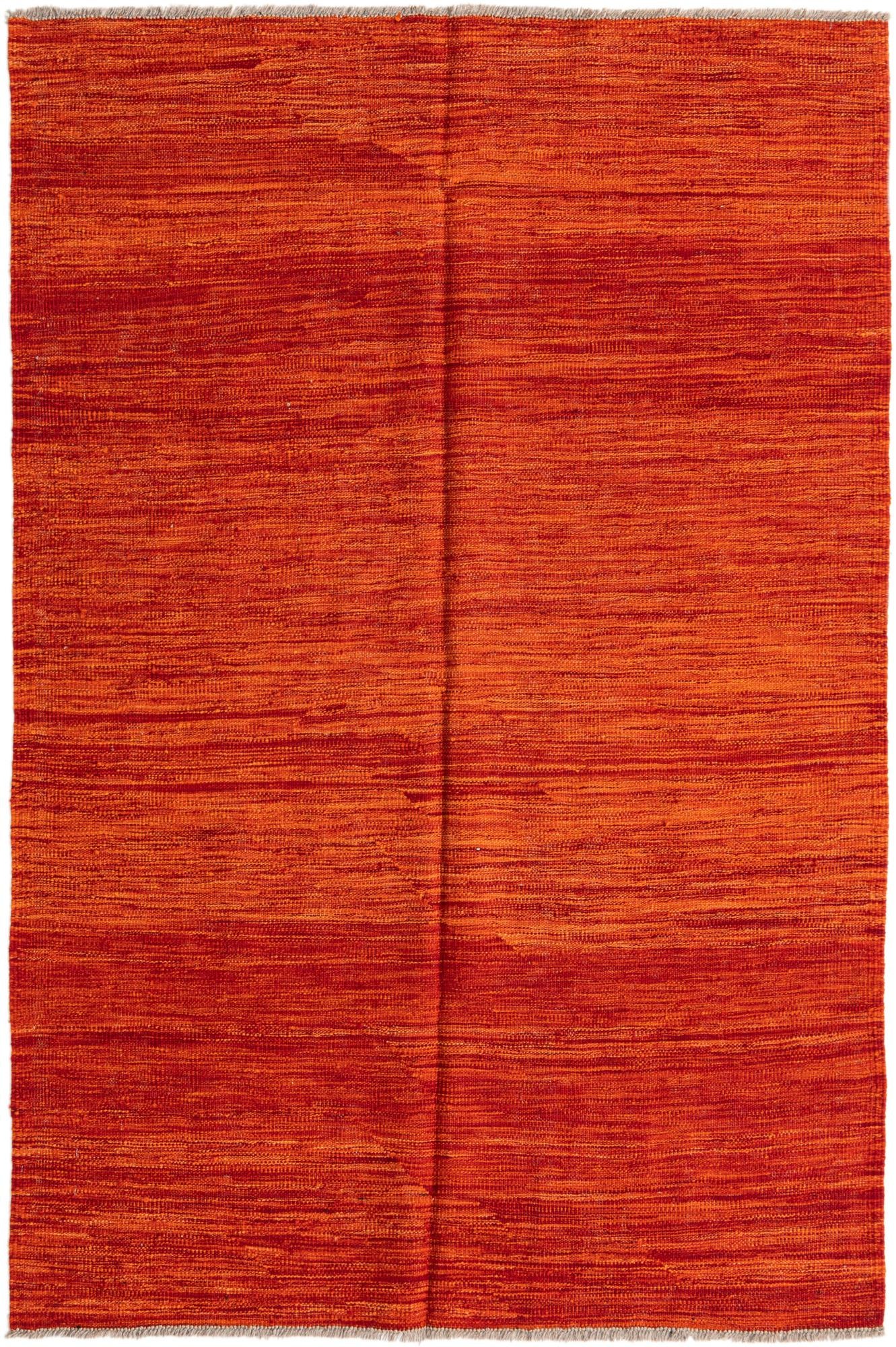 4' 1 x 6' Hand Woven Kilim Modern Wool Rug