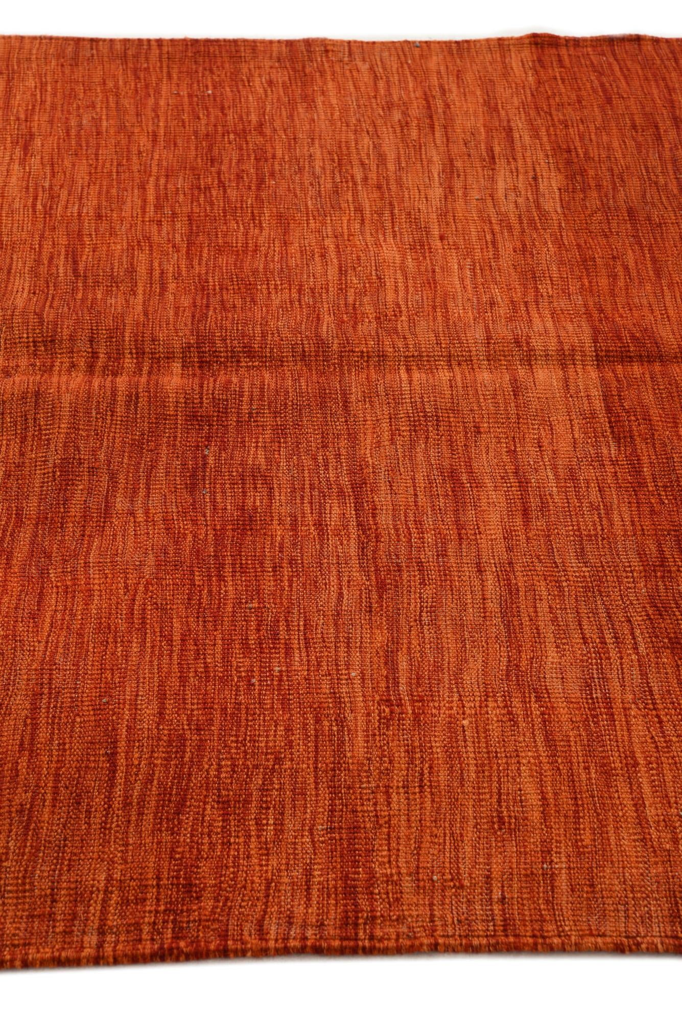 4' 1 x 6' 2 Hand Woven Kilim Modern Wool Rug