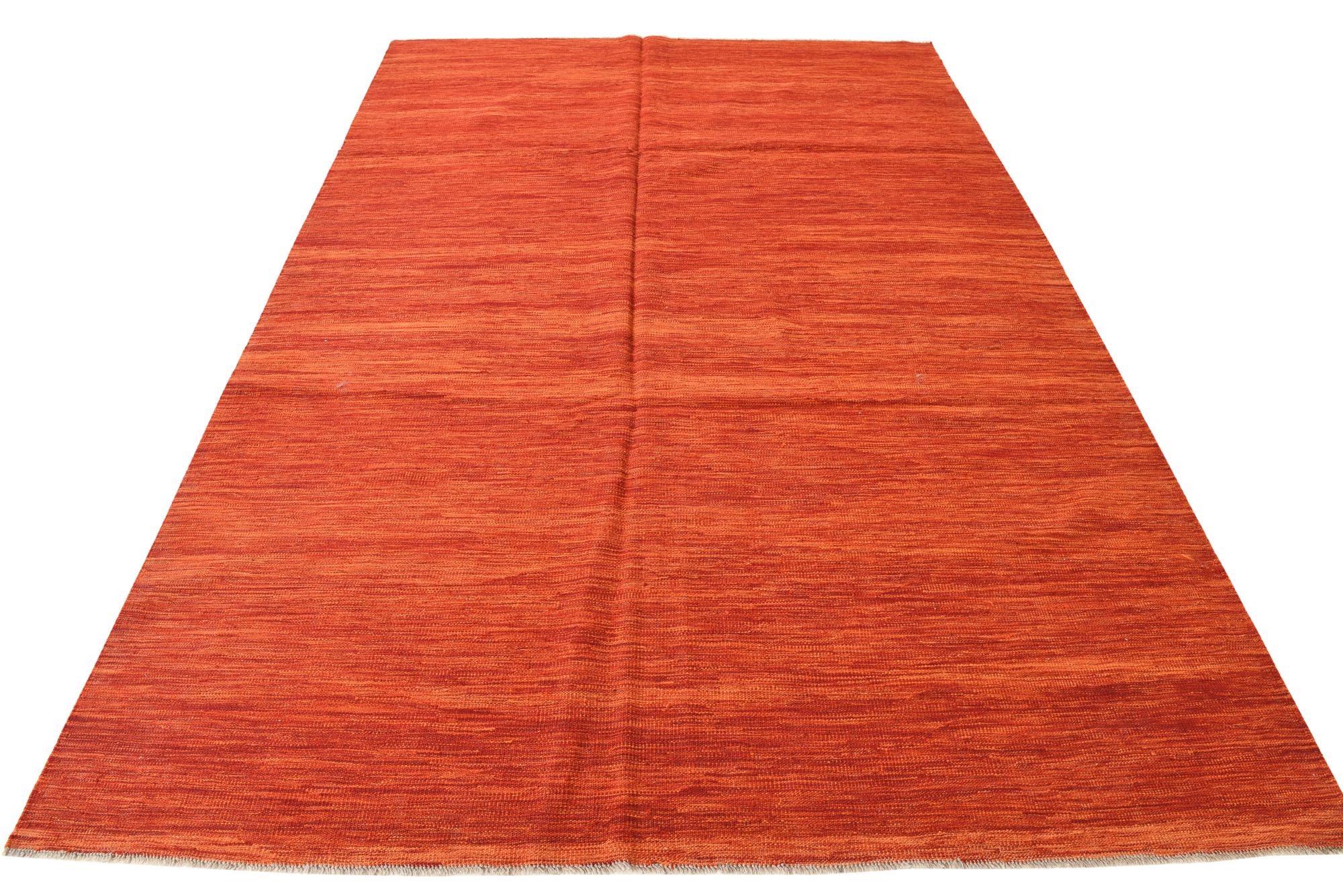 6' 8 x 10' Hand Woven Kilim Modern Wool Rug