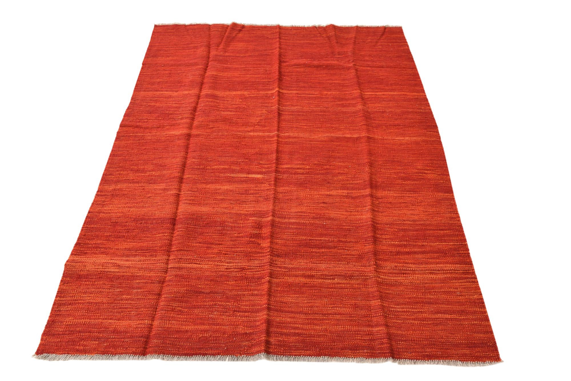 4' 2 x 6' Hand Woven Kilim Modern Wool Rug