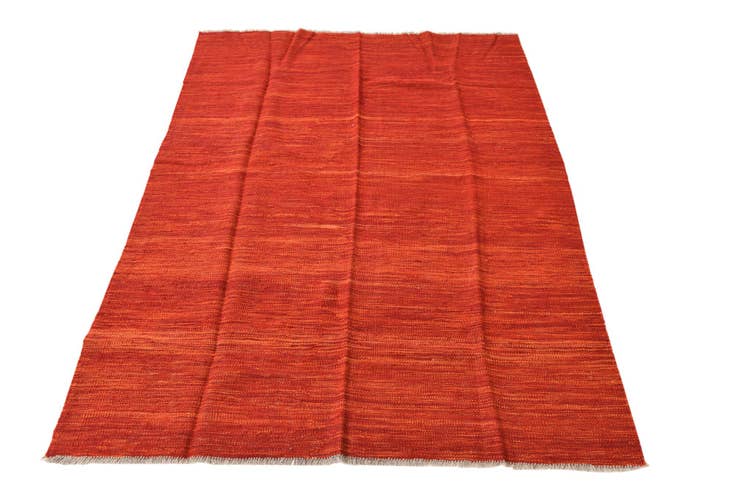 Detail image of 4' 2 x 6' Hand Woven Kilim Modern Wool Rug