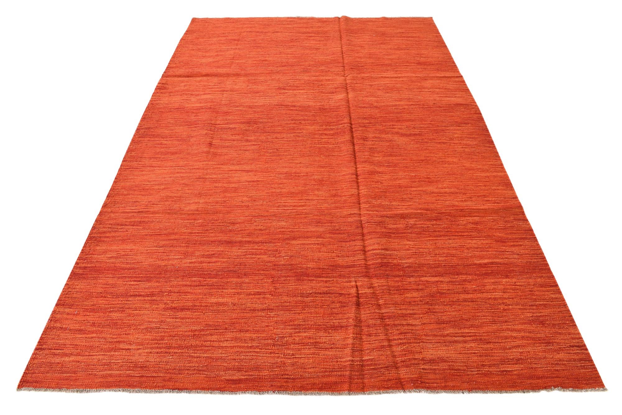 6' x 9' 1 Hand Woven Kilim Modern Wool Rug