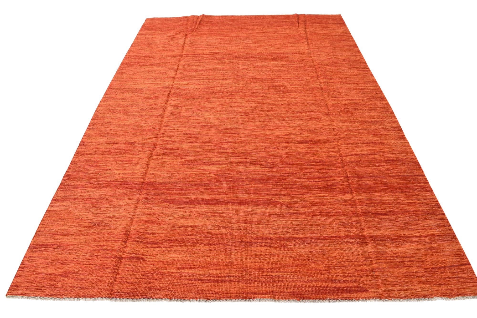 6' 9 x 9' 10 Hand Woven Kilim Modern Wool Rug