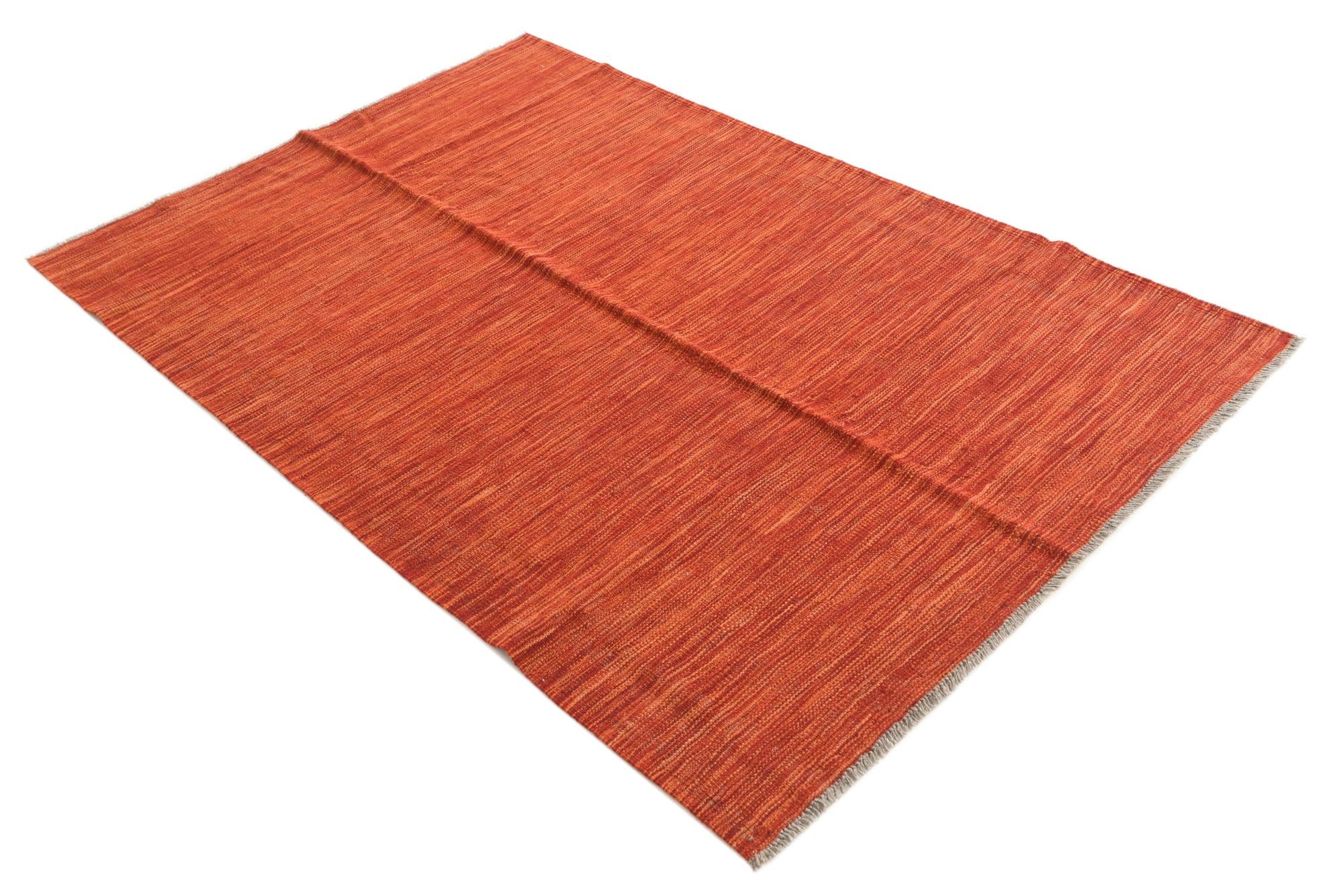 4' x 6' 2 Hand Woven Kilim Modern Wool Rug