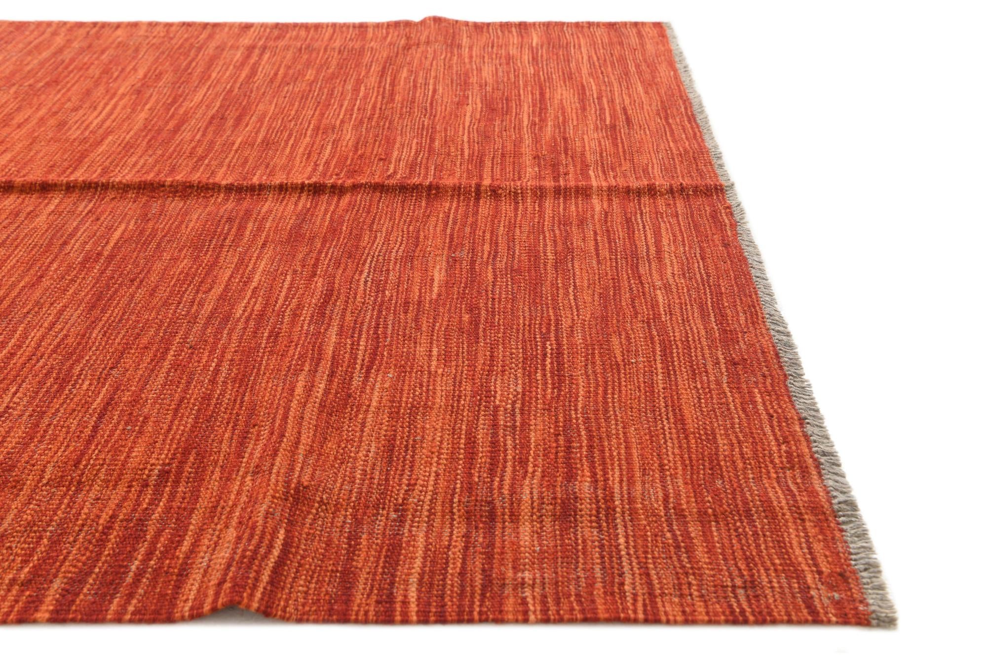 4' x 6' 2 Hand Woven Kilim Modern Wool Rug