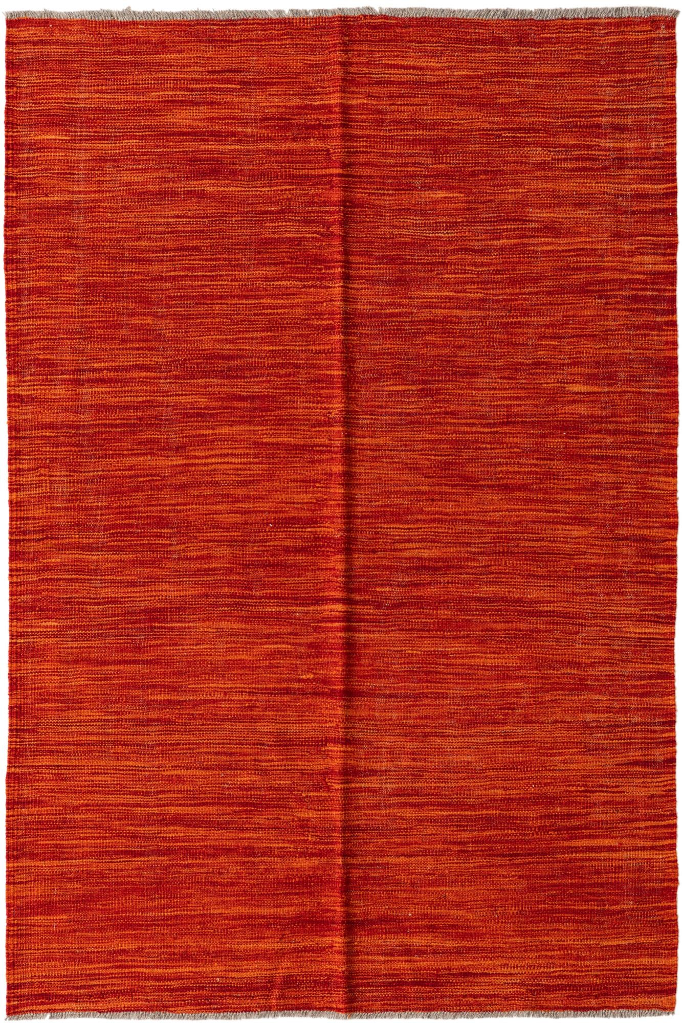 4' x 6' 2 Hand Woven Kilim Modern Wool Rug