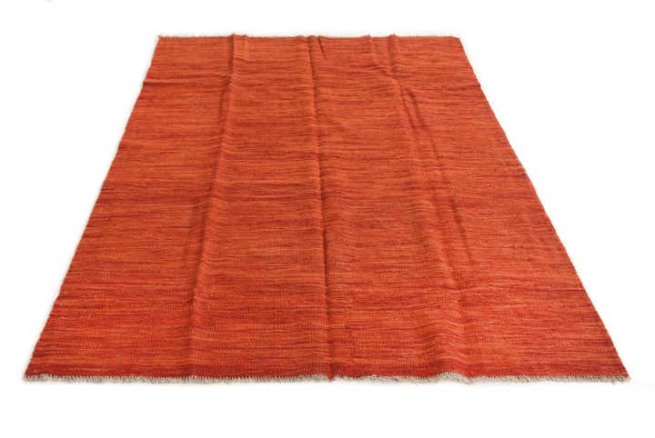 4' 4 x 5' 10 Hand Woven Kilim Modern Wool Rug