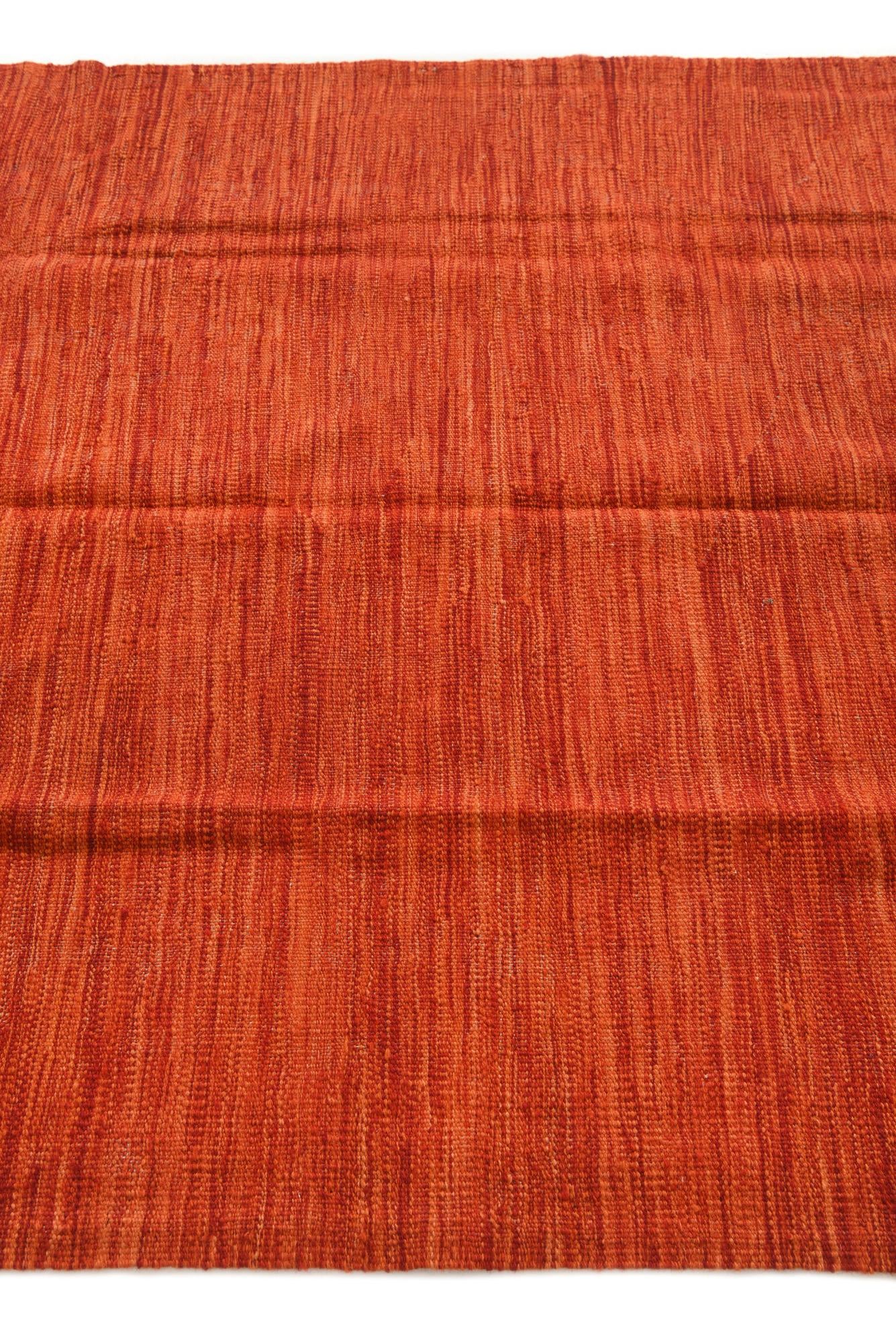 4' 4 x 5' 10 Hand Woven Kilim Modern Wool Rug