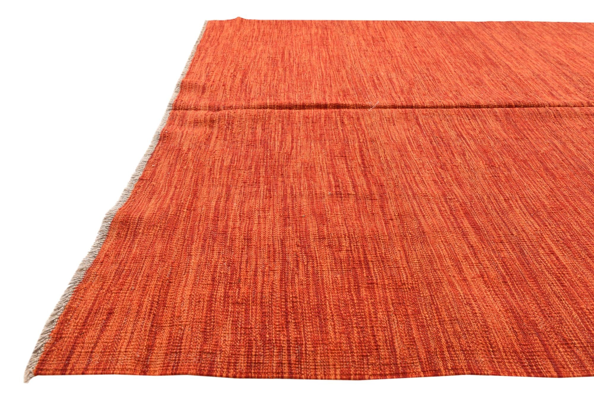 5' 1 x 6' 7 Hand Woven Kilim Modern Wool Rug