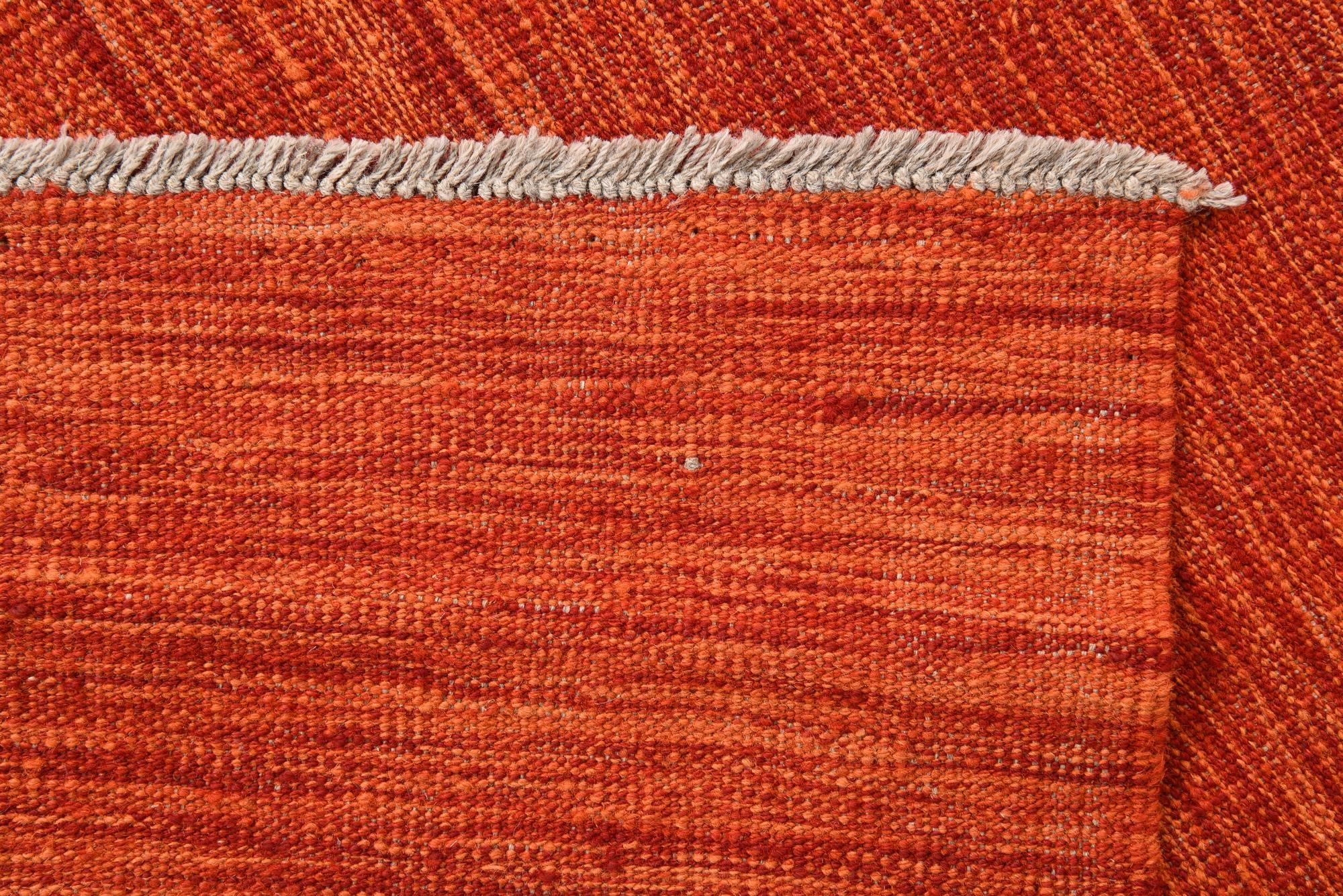 5' 1 x 6' 7 Hand Woven Kilim Modern Wool Rug