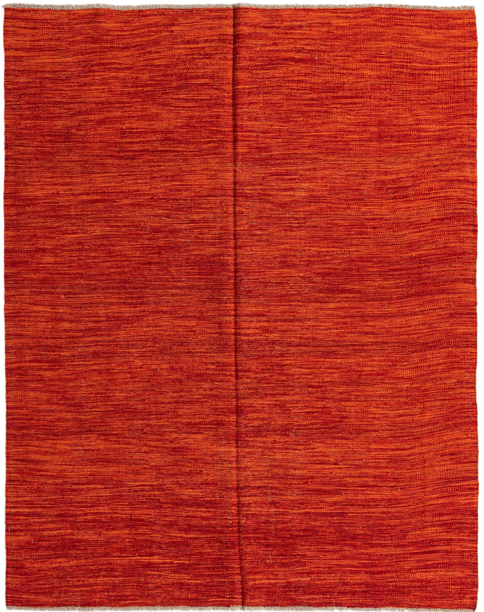 5' 1 x 6' 7 Hand Woven Kilim Modern Wool Rug