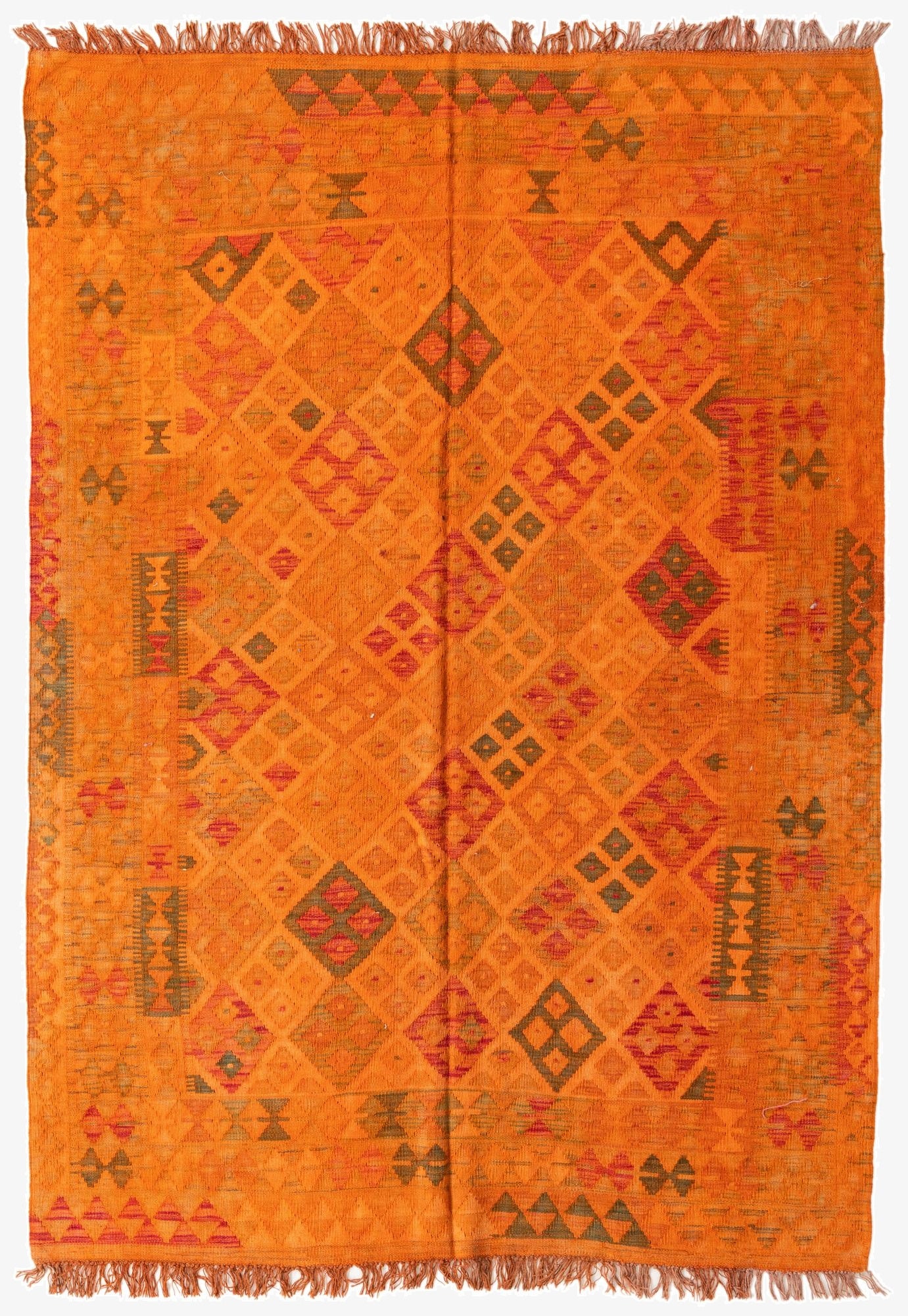 5' 9 x 8' 3  Hand Woven Kilim Modern Wool Rug