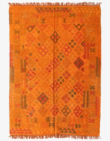 5' 9 x 8' 3 Hand Woven Kilim Modern Wool Rug