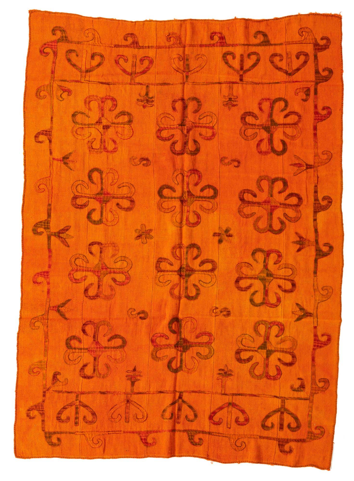 5' 4 x 7' 3 Hand Woven Kilim Suzani Wool Rug